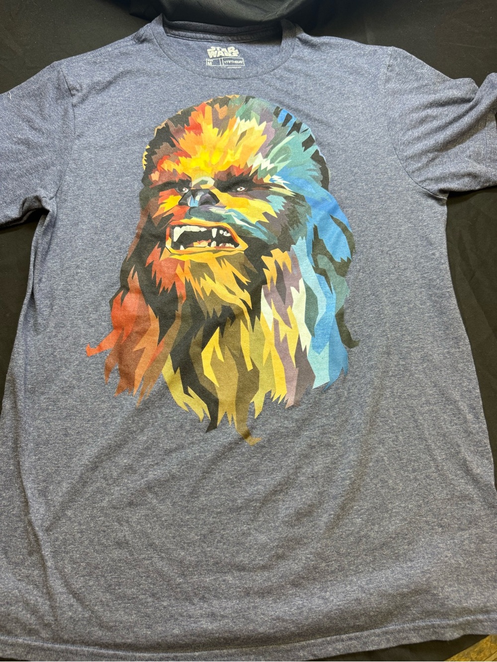 Star Wars Chewbacca Rainbow Graphic Tee - Blue Heather (M)